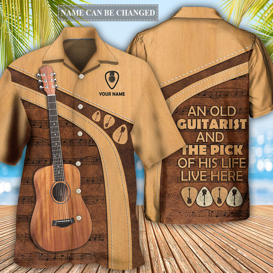 Guitar Old Guitarist And The Pick Personalized – Hawaiian Shirt Coolspod, Shirt For Guitar Lover