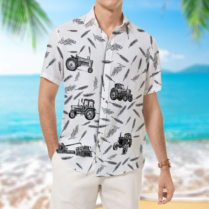 Tractor Pattern – Hawaiian Shirt,  Animal Farm Hawaiian Shirts For Men, Women