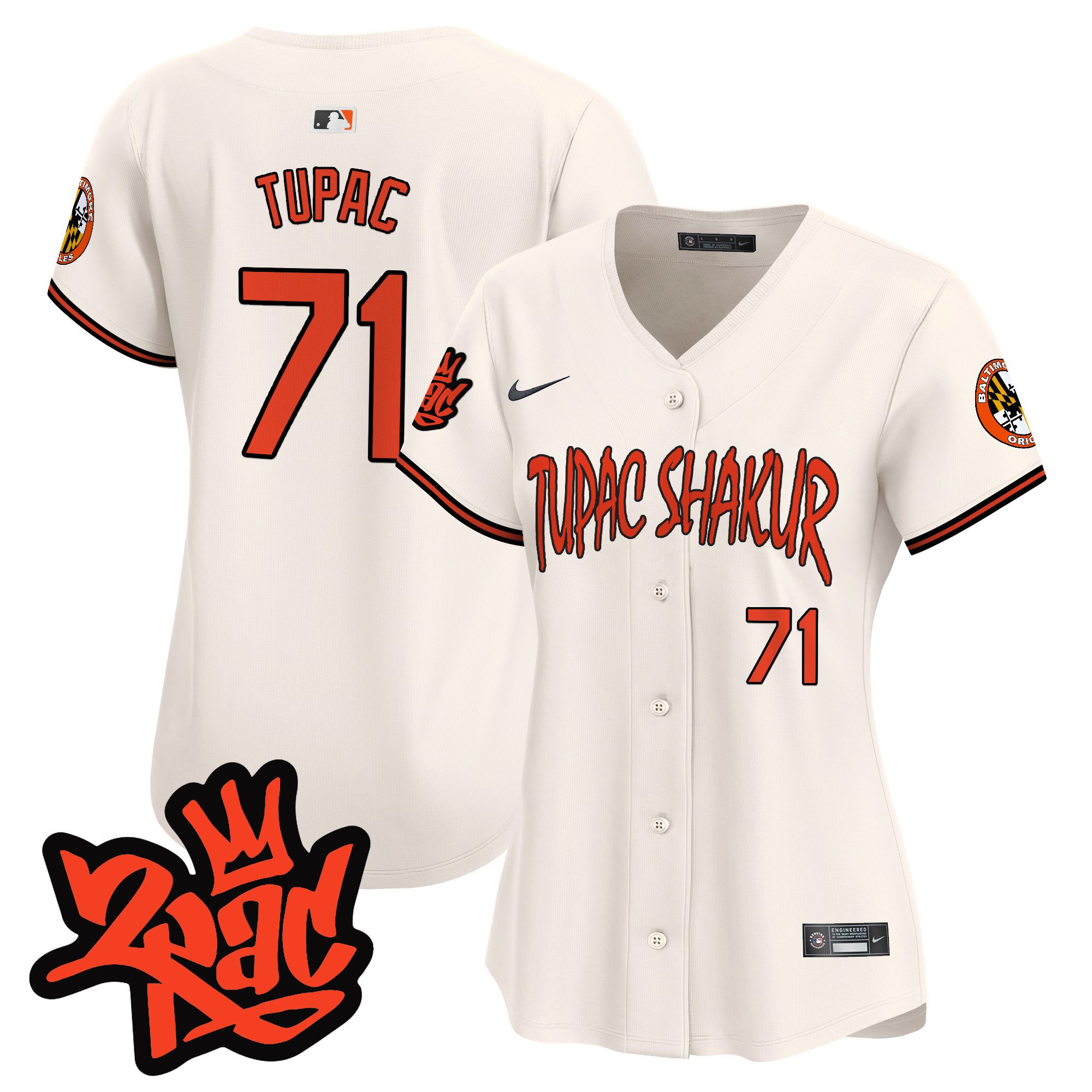 Women’S Baltimore Orioles Tupac Shakur Vapor Premier Limited Jersey – All Stitched