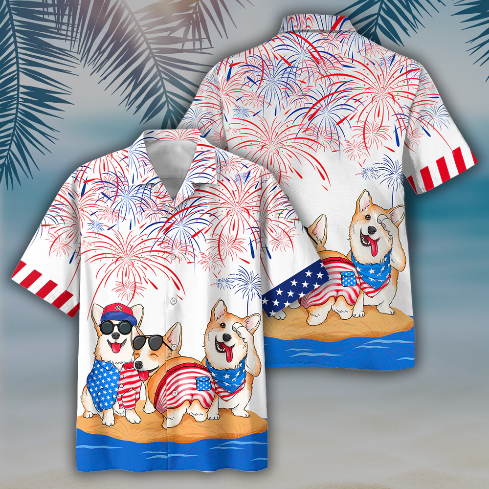 Corgi Hawaiian Shirts – Independence Day Is Coming, Usa Patriotic Hawaiian Shirt