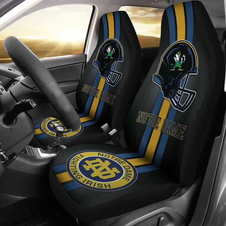 Notre Dame Fighting Irish Black Helmet Car Seat Cover Set CSC7493