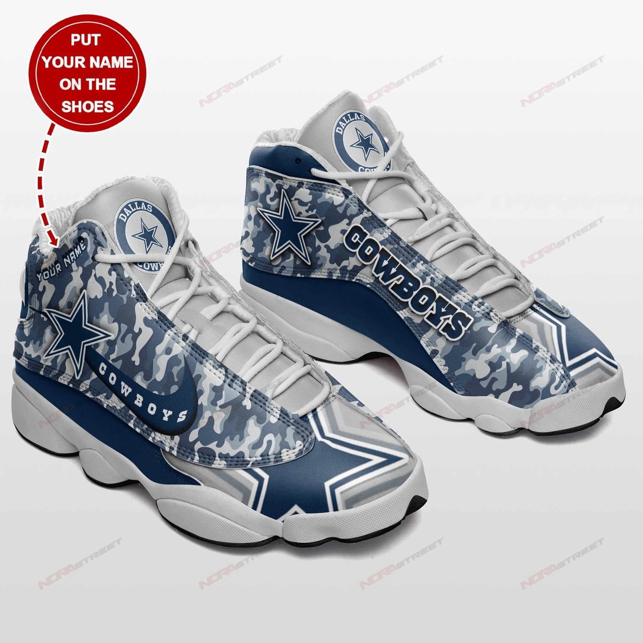 Personalized Dallas Cowboys Football Air Jordan 13 Custom Sneakers JD13 V1208