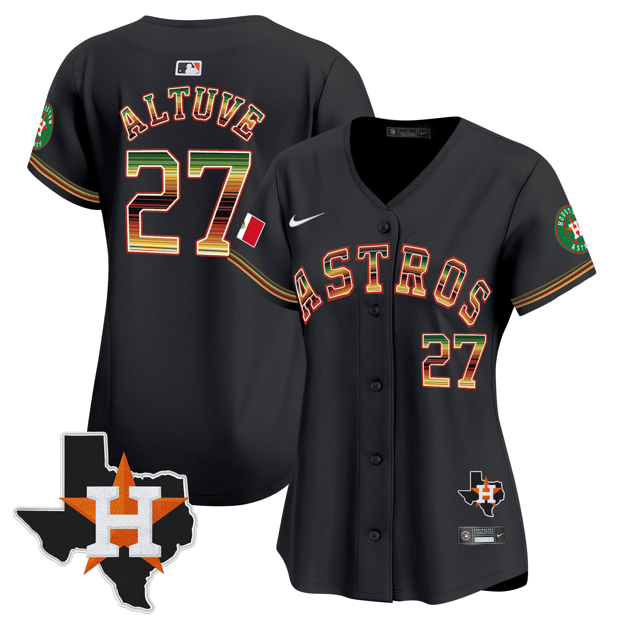 Women’S Houston Astros Mexico Traditional Style Vapor Premier Limited Jersey – All Stitched