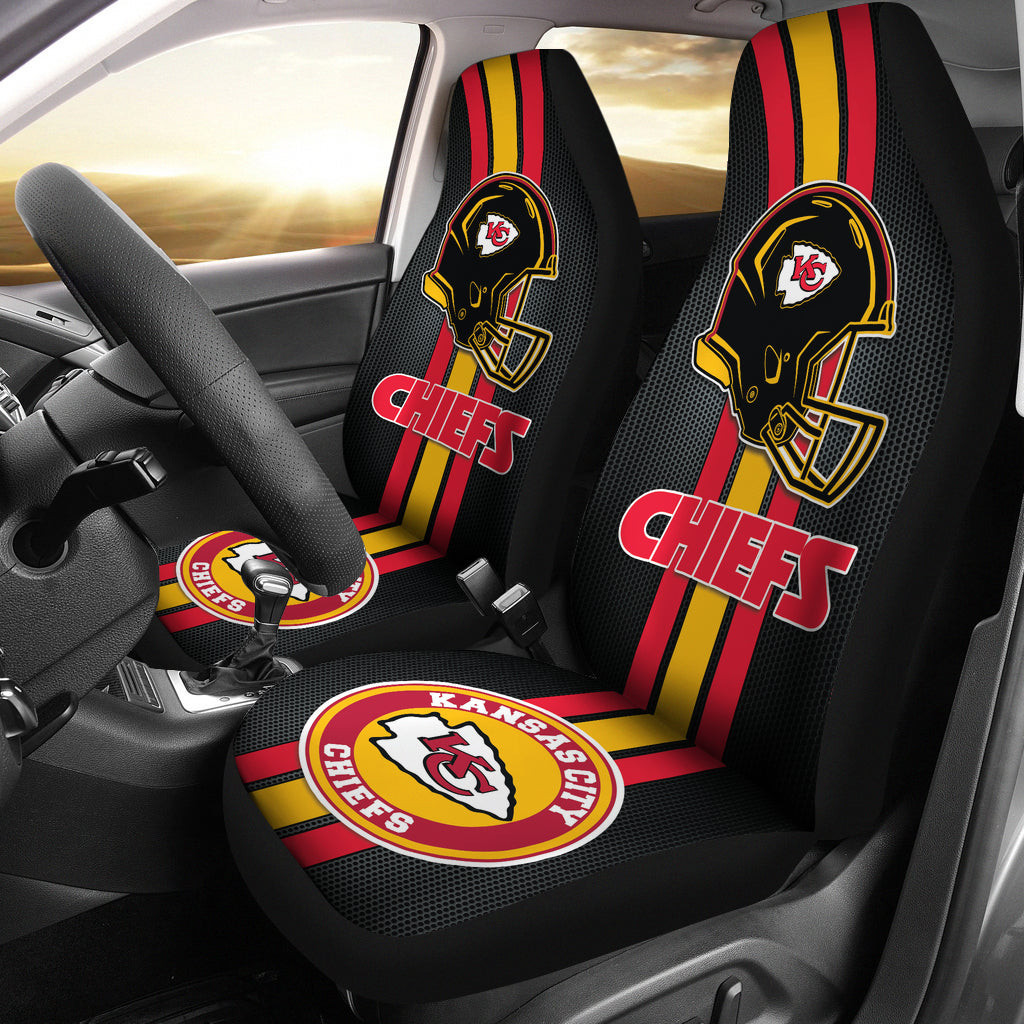 Kansas City Chiefs Red Gold Helmet Car Seat Cover Set CSC7318