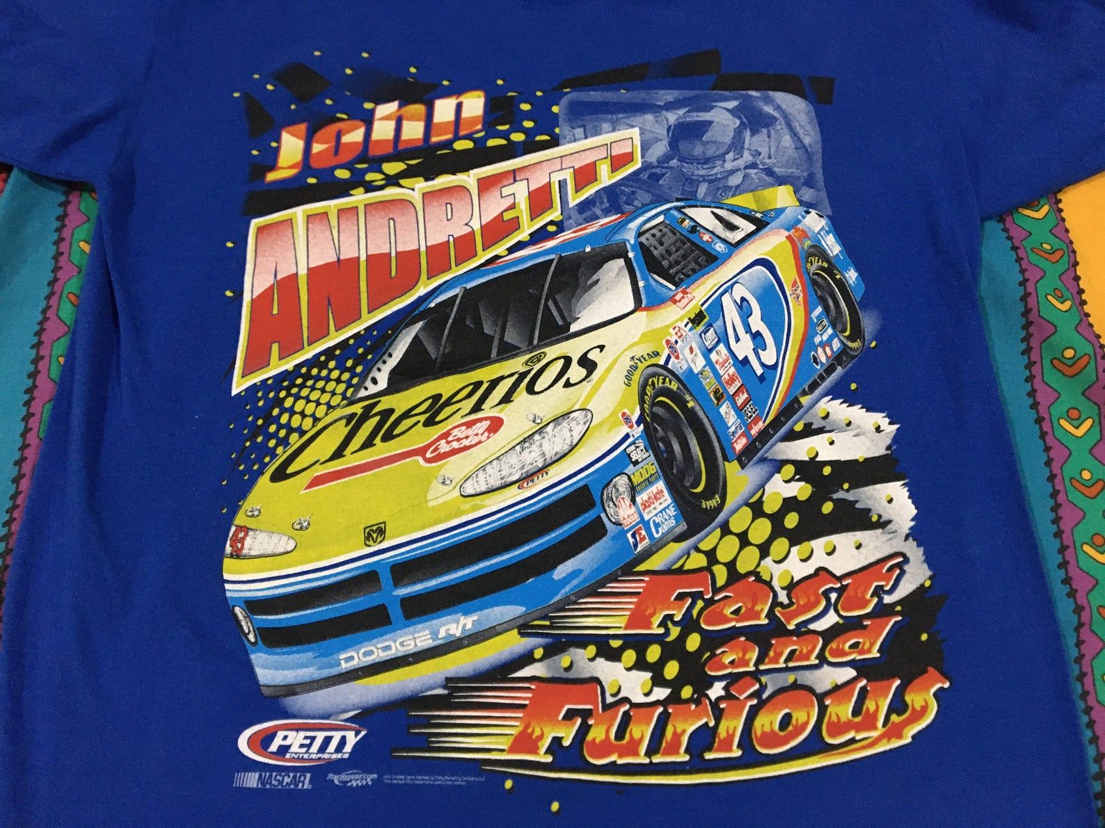 Vintage John Andretti Cheerios Nascar Shirt – Fast And Furious – Sz L – 90S Racing Tee Petty