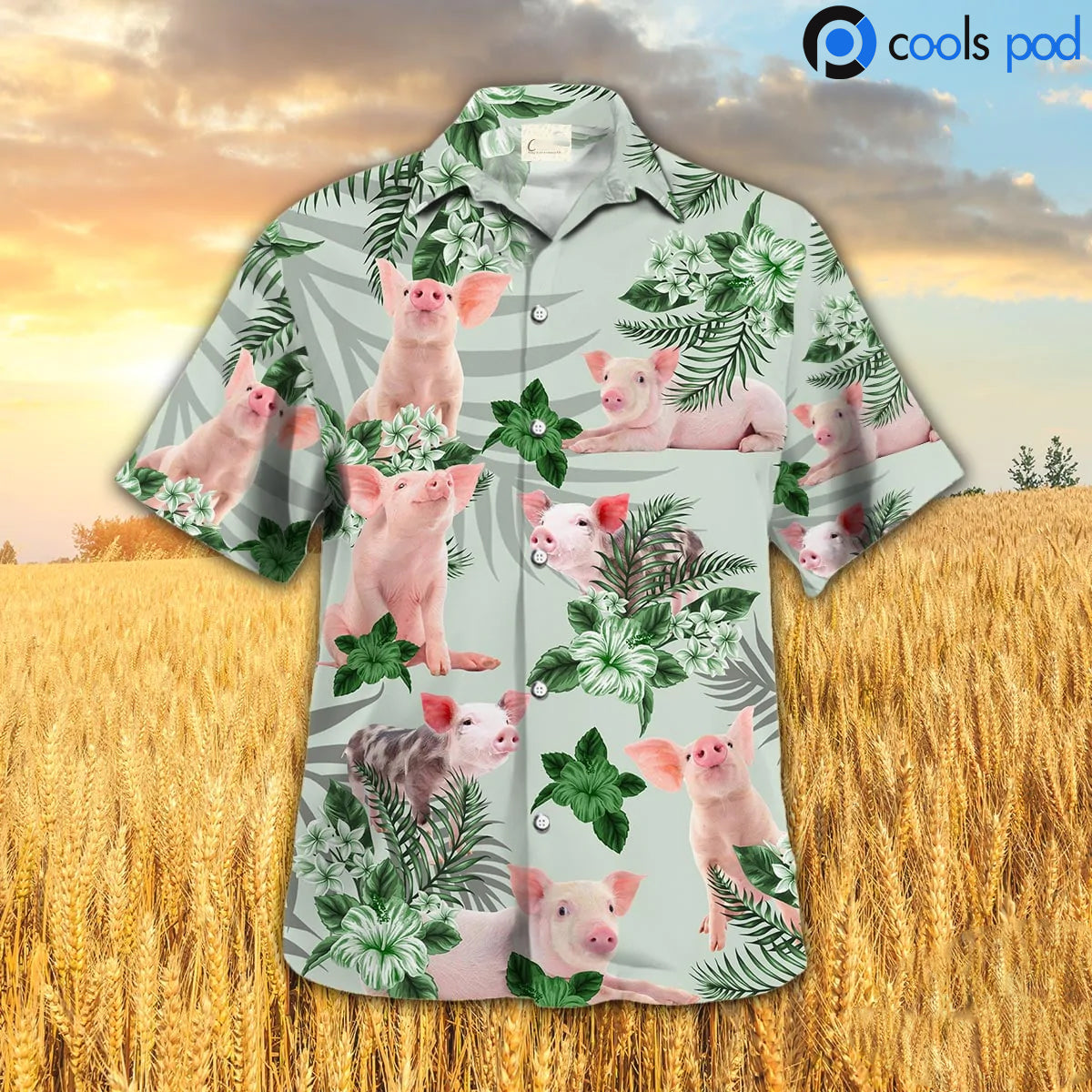 Pig Hibiscus Colorful Hawaiian Shirt, Best Premium Pig Hawaiian Shirt Short Sleeve