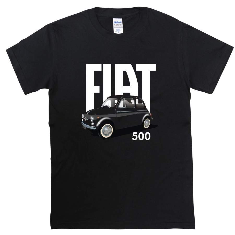 Classic Italian Fiat 500 T Shirt Vintage Retro Car Auto Graphic Tee Shirt for Men