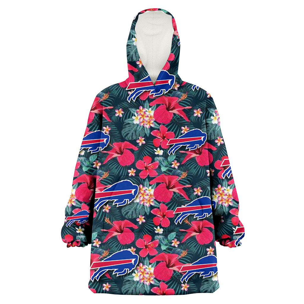 Buffalo Bills Tiny Red Hibiscus White Porcelain Flower Black Background 3D Printed Hoodie Blanket Snug Hoodie
