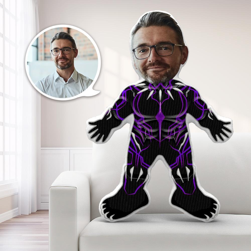 Custom Black Panther Minime Pillow Face Pillow Personalized Wakanda Forever Pillow Custom Pillow Picture Pillow Costume Pillow Doll Super Hero Toy Father'S Day Gifts Bespoketshirt Collections
