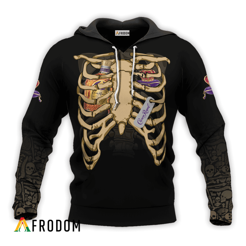 Crown Royal Skeleton Ribcage Hoodie & Zip Hoodie