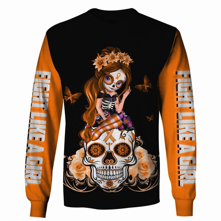 Orange Leukemia Sugar Skull Girl Awa &hellip;