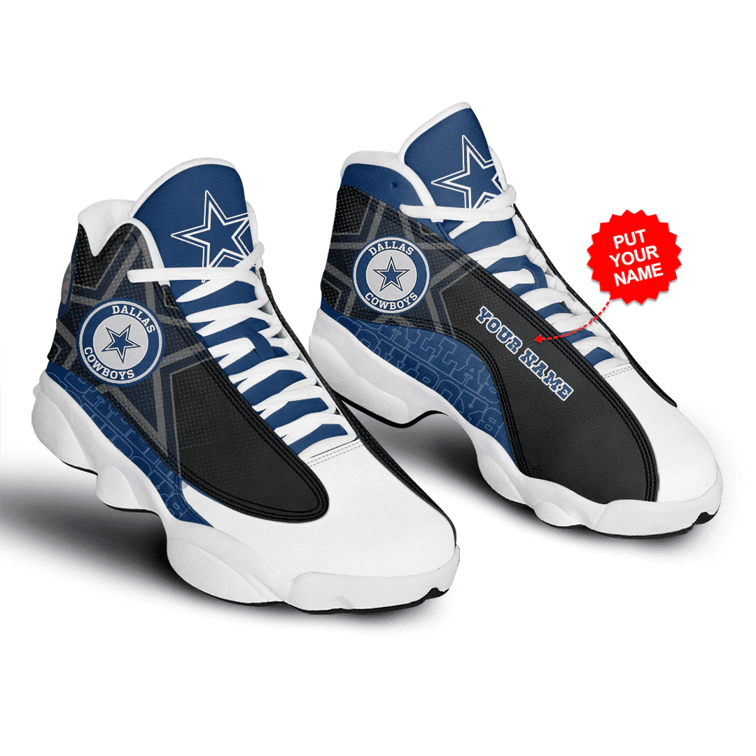 Personalized Dallas Cowboys Air Jordan 13 Shoes Custom Name JD13 V848