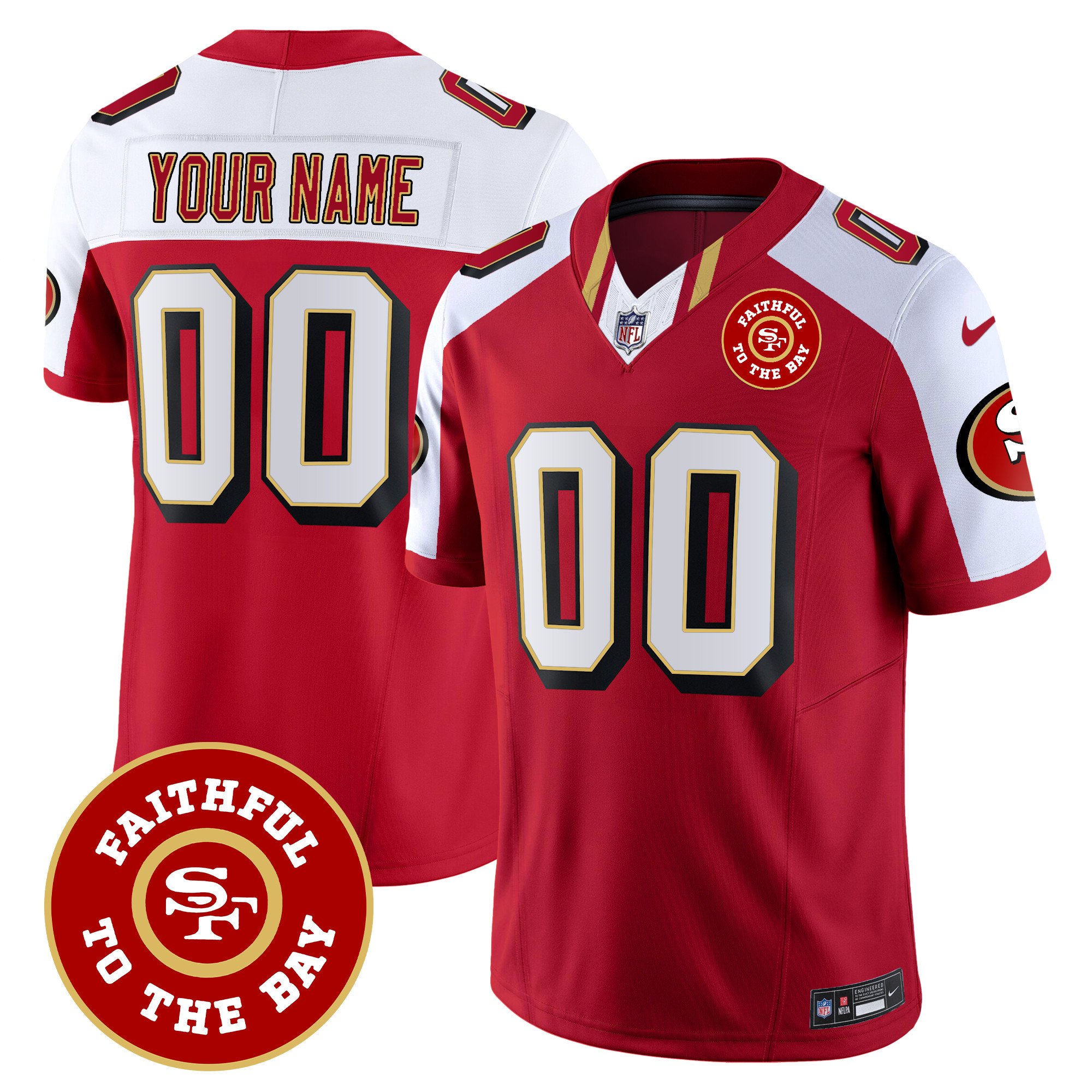 49Ers Faithful To The Bay Patch Vapor Limited Custom Jersey V9 – All Stitched