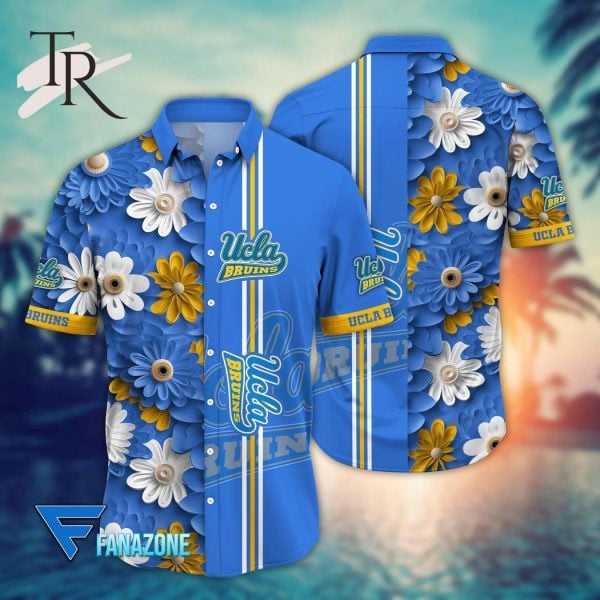 Ucla Bruins Ncaa Half Flower Half Team Logo 3D Hawaiian Shirt