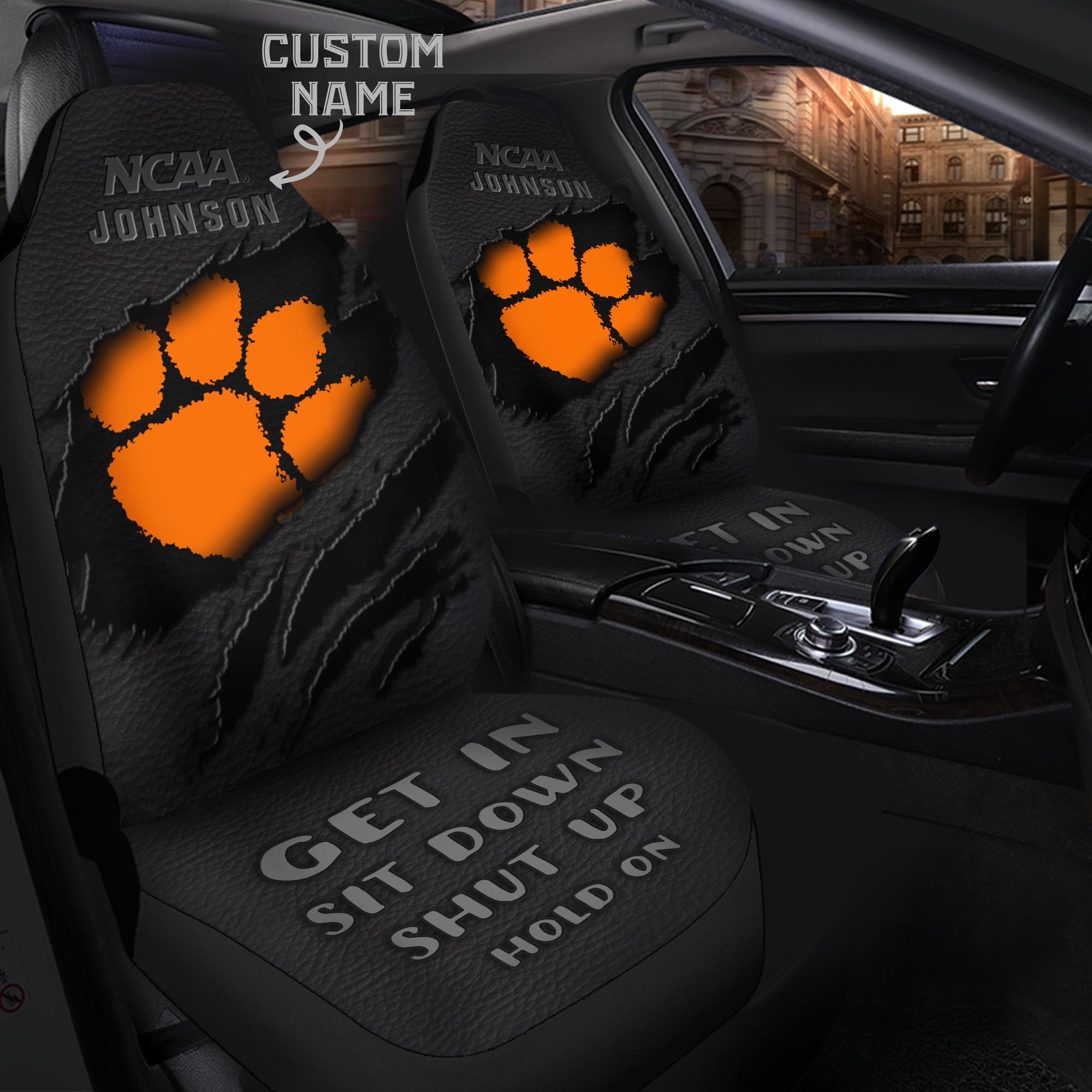 Clemson Tigers Customized Car Seat Cover Set CSC313