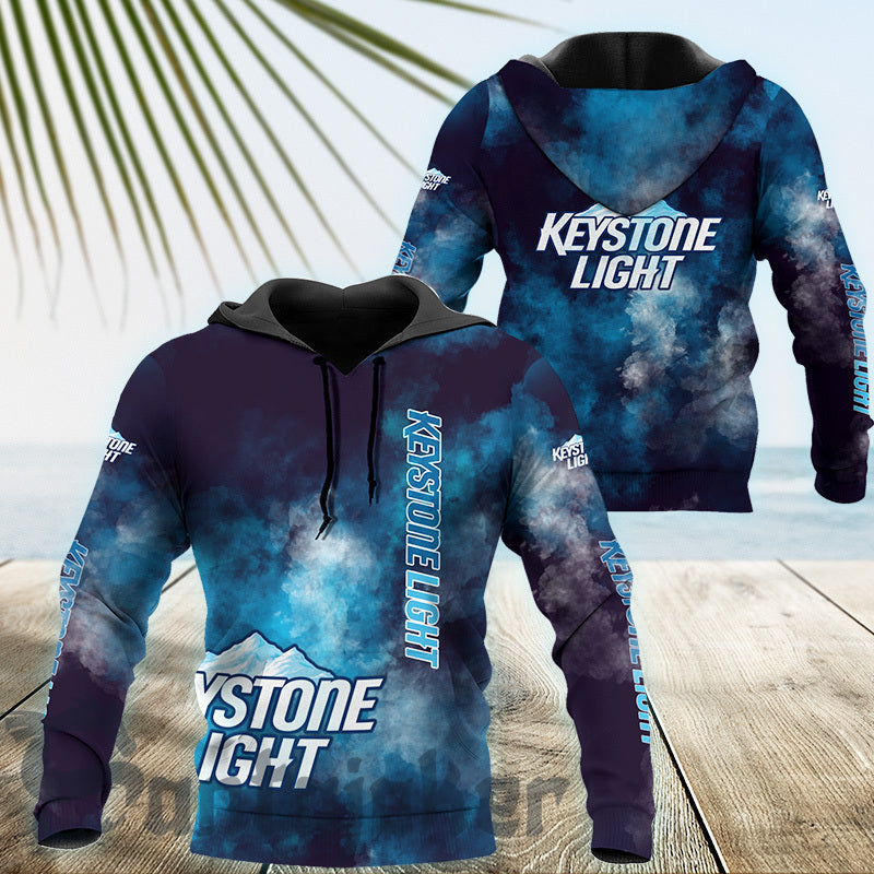 Keystone Light Colorful Smoke Hoodie & Zip Hoodie