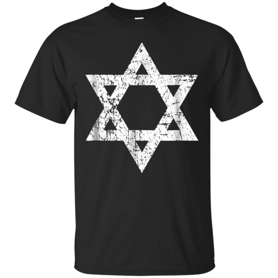 AGR Vintage Distressed Style Star Of David Jewish T-shirt