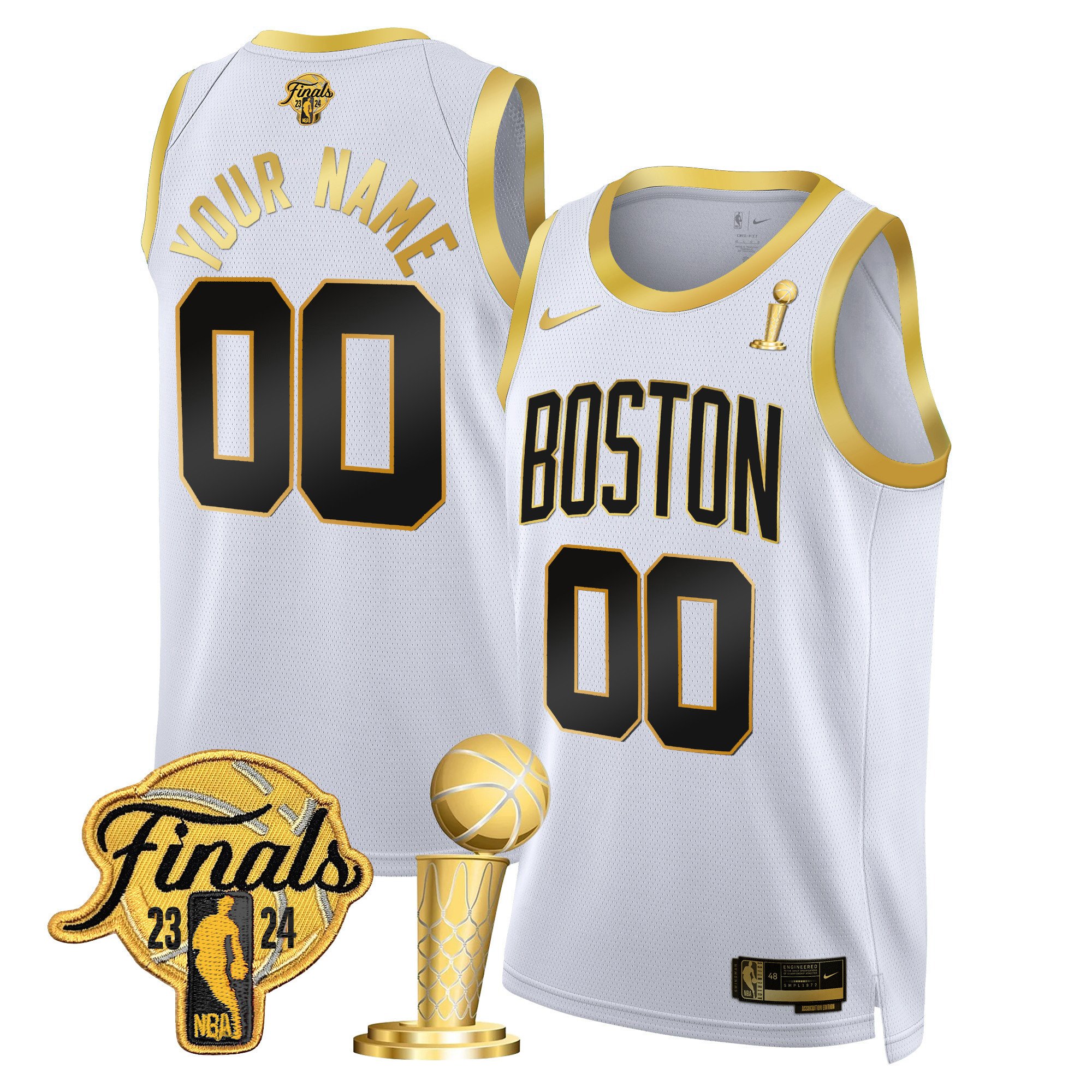 Boston Celtics 2024 Final & Champions Patch Swingman Custom Jersey – All Stitched