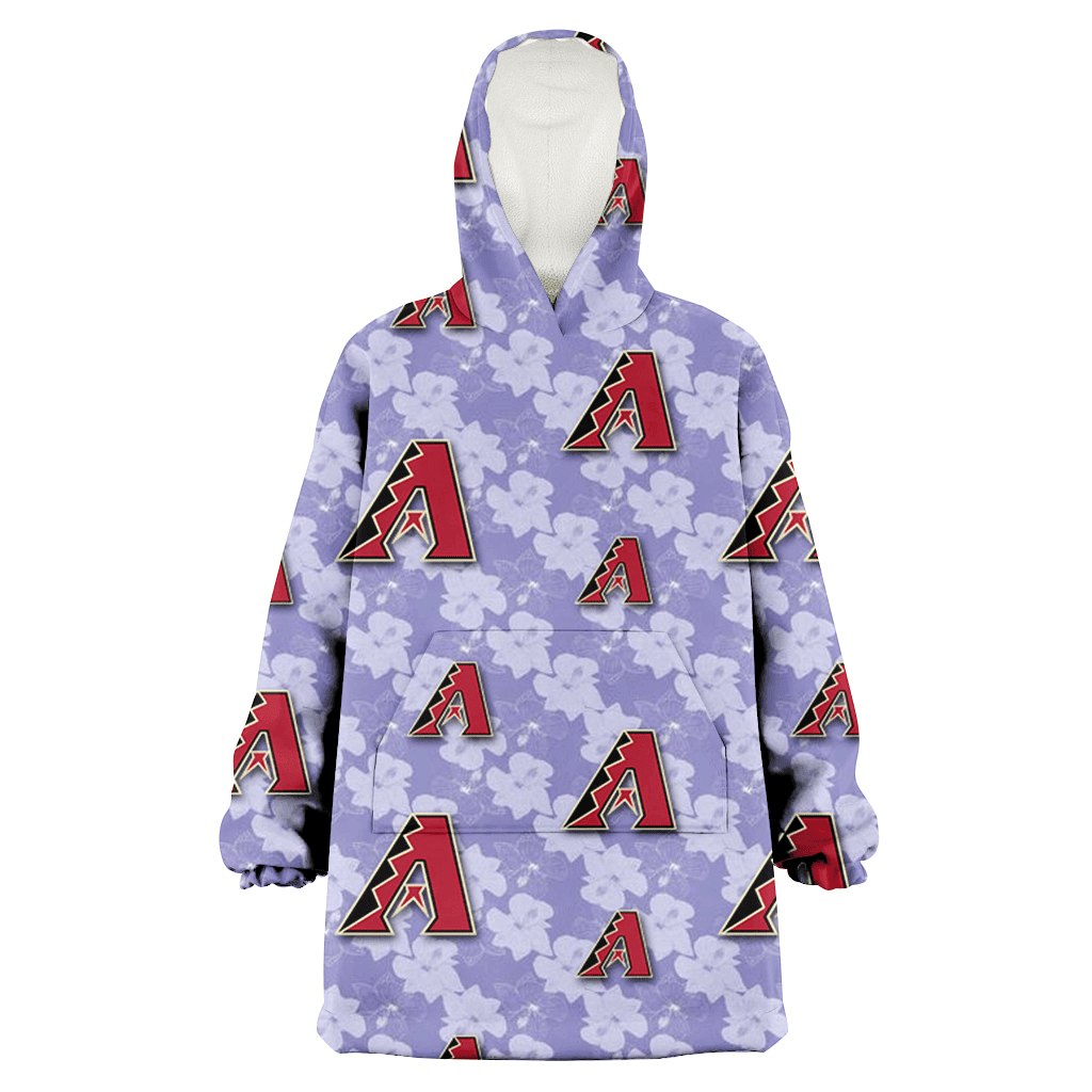 Arizona Diamondbacks Light Purple Hibiscus Pattern Stripe Powder Purple 3D Printed Hoodie Blanket Snug Hoodie