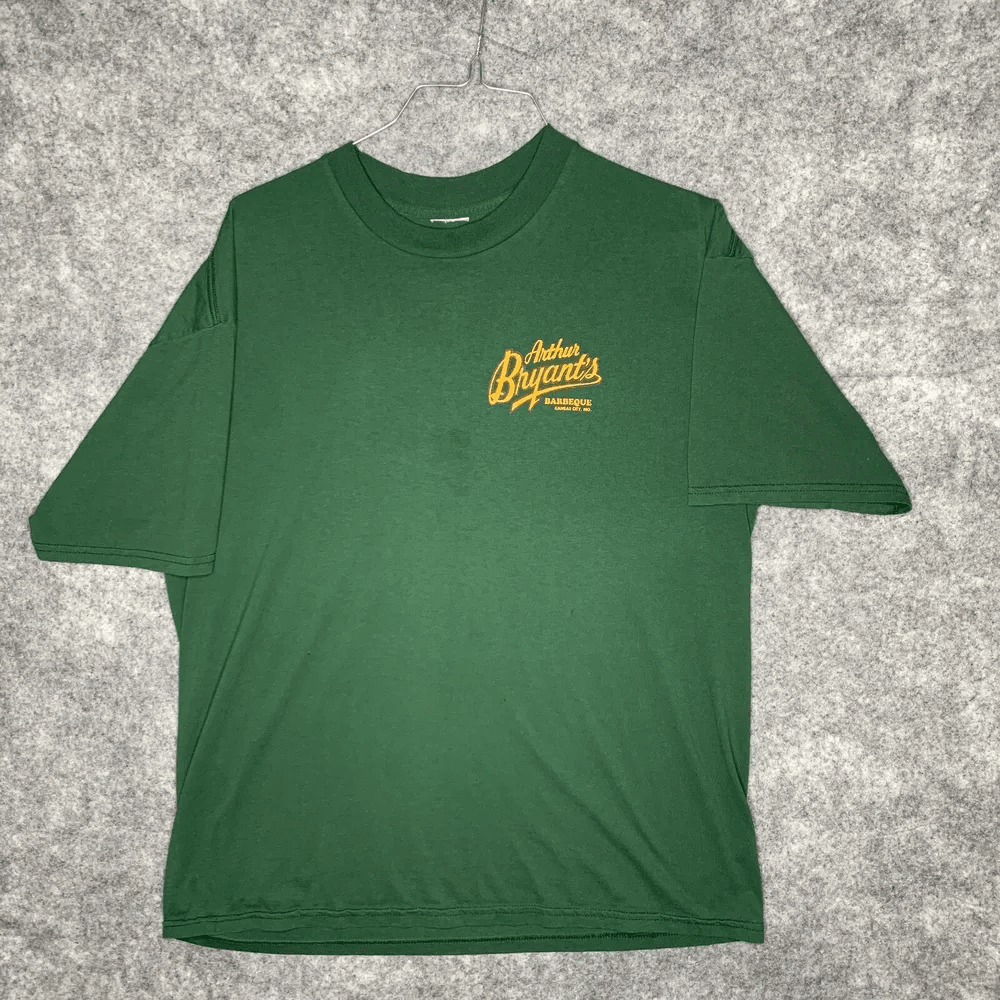 Vintage Arthur Bryants T Shirt Adult Green Kansas City Bbq 90S