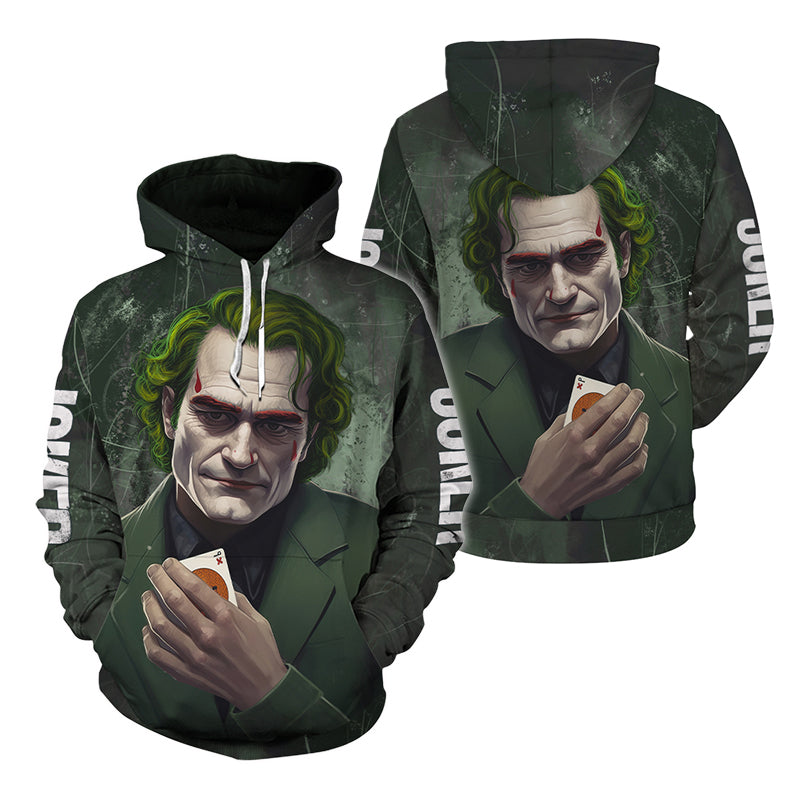 Joker With Poker Card Green Hoodie & Zip Hoodie