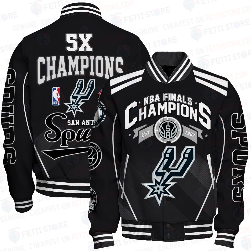 San Antonio Spurs x Champions Basketball Team Print Varsity Jacket SFAT