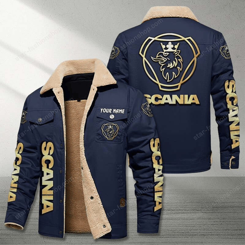 Scania Navy Custom Name Stand Collar Jacket