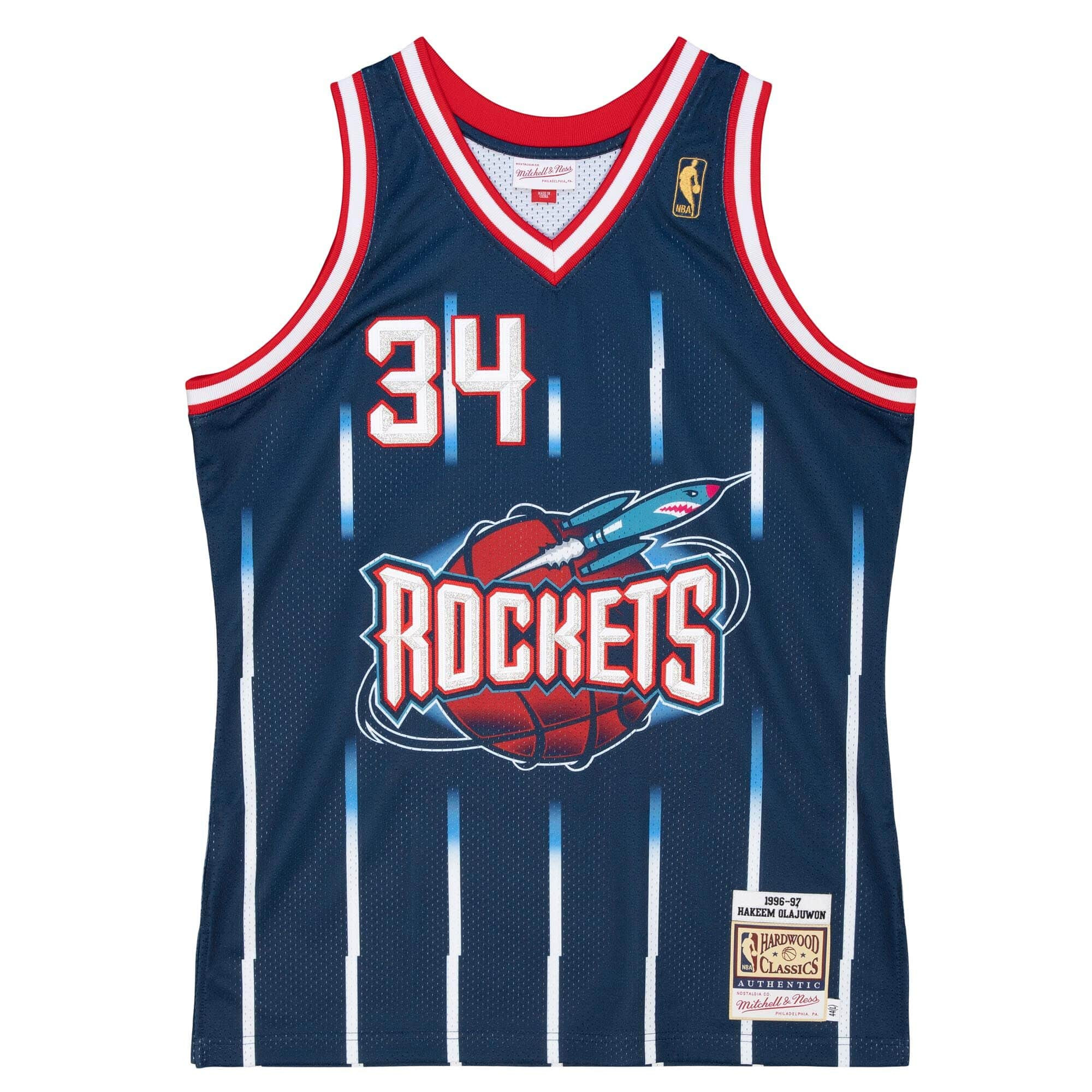 Mitchell And Ness Authentic Hakeem Olajuwon Houston Rockets Road 1996 97