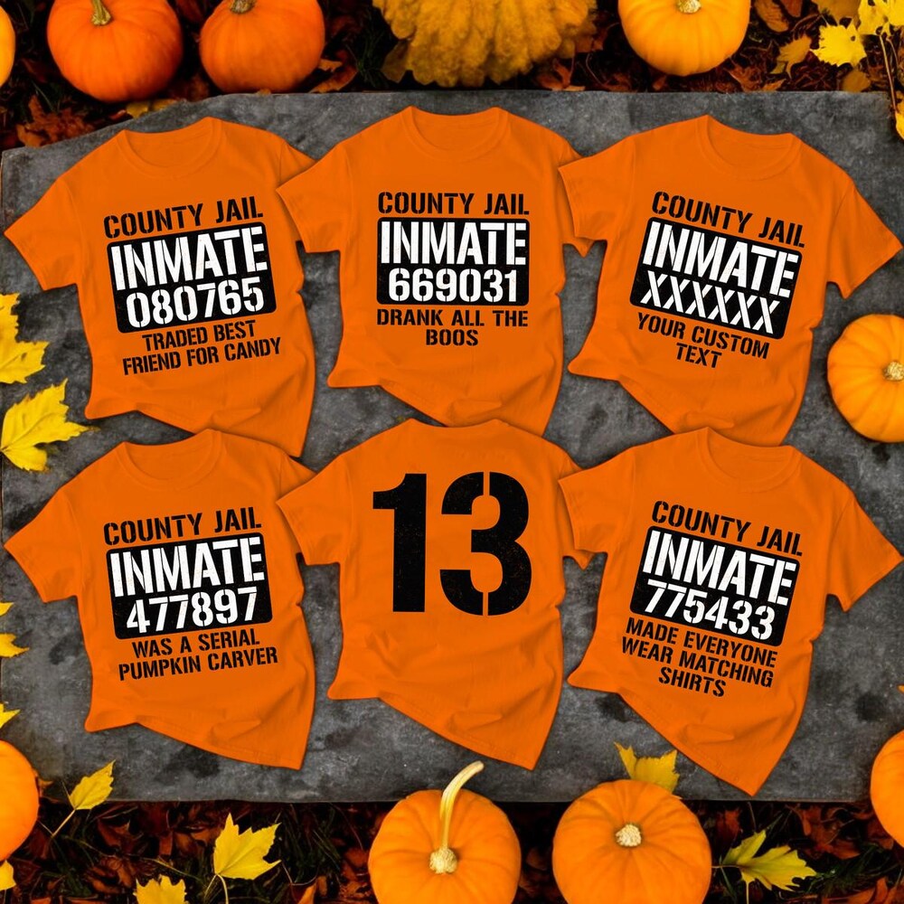 Custom Inmate County Baseball Halloween Shirts, Inmate Matching Halloween Sports Team Tee, County Jail Team Halloween Costumes,Family Shirts Bdayshirtsforwomen