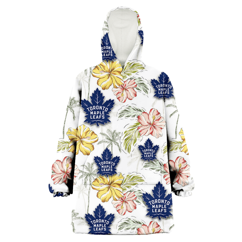 Toronto Maple Leafs Sketch Red Yellow Coconut Tree White Background 3D Printed Hoodie Blanket Snug Hoodie