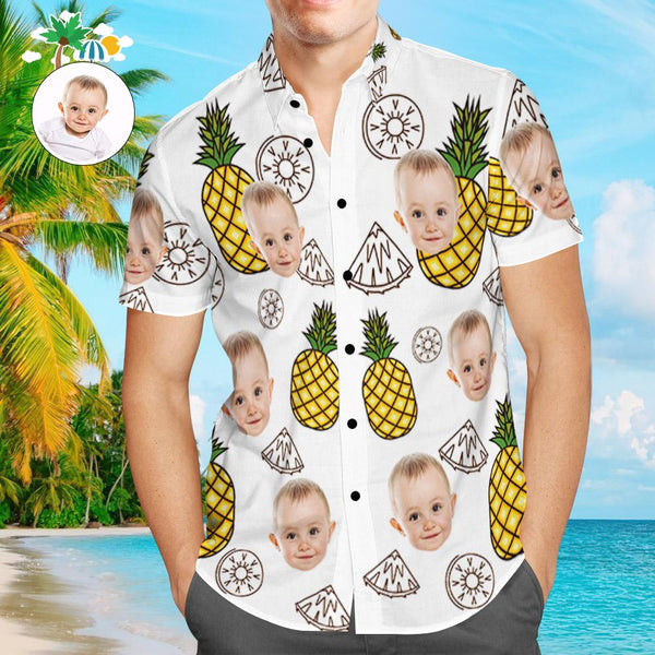 Custom Face Shirt Hawaiian Shirt For Men Funny Pineapple, Funny Baby Hawaiian, Shirt For Dad