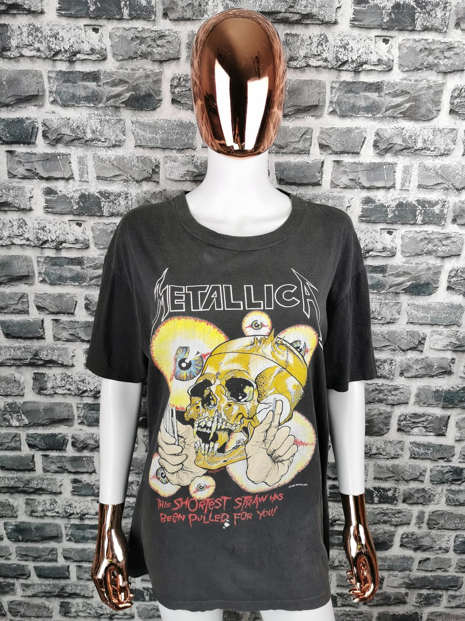 Metallica 1988 Vintage T-Shirt This Shortest Straw / In Vertigo You Will Be Tee / Pushead Artwork