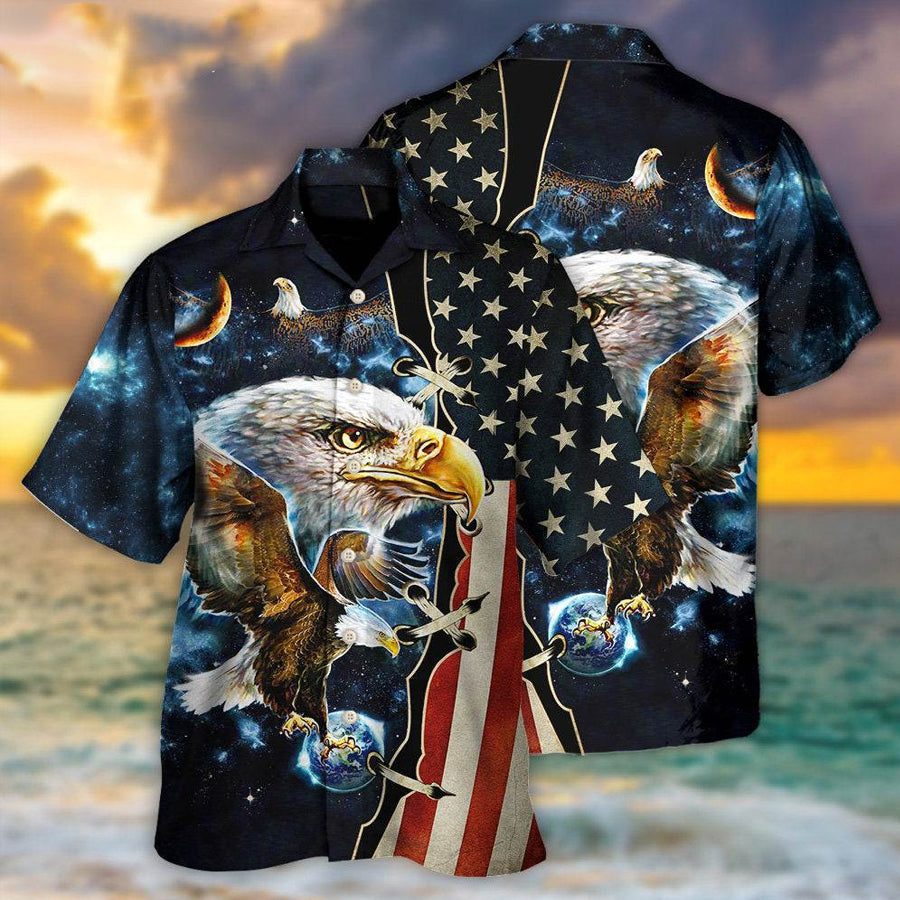 America Eagle Amazing Galaxy Hawaiian Shirt