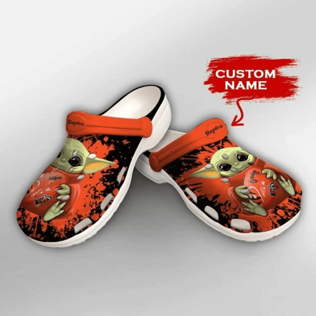 Cincinnati Bengals Baby Yoda Custom Name Crocss Clog Comfortable Shoes Ver513