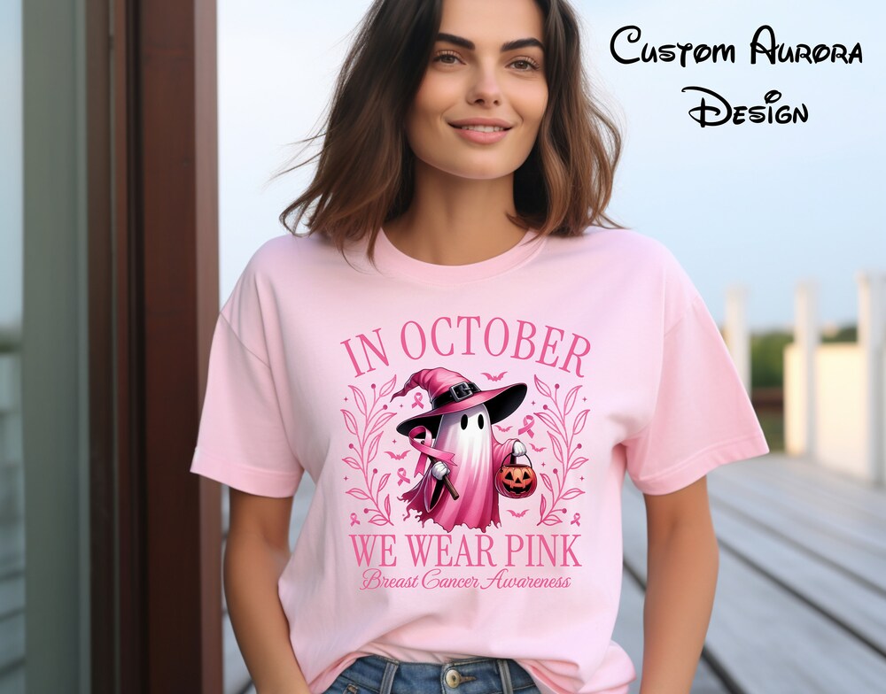 In October We Wear Pink Ghost Shirt, Halloween Ghost Shirt, Pink Ribbon Shirt, Breast Cancer Awareness Shirt, We Wear Pink, Halloween Shirt
, White Lie Shirts, Fall shirts, Family Christmas Shirts, Vintage Style Shirt