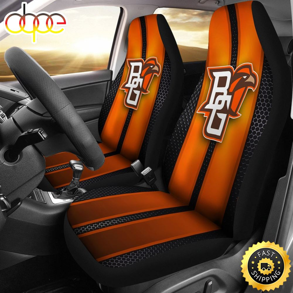 IncRedible Line Pattern Bowling Green Falcons Logo Car Seat Cover Set CSC4683