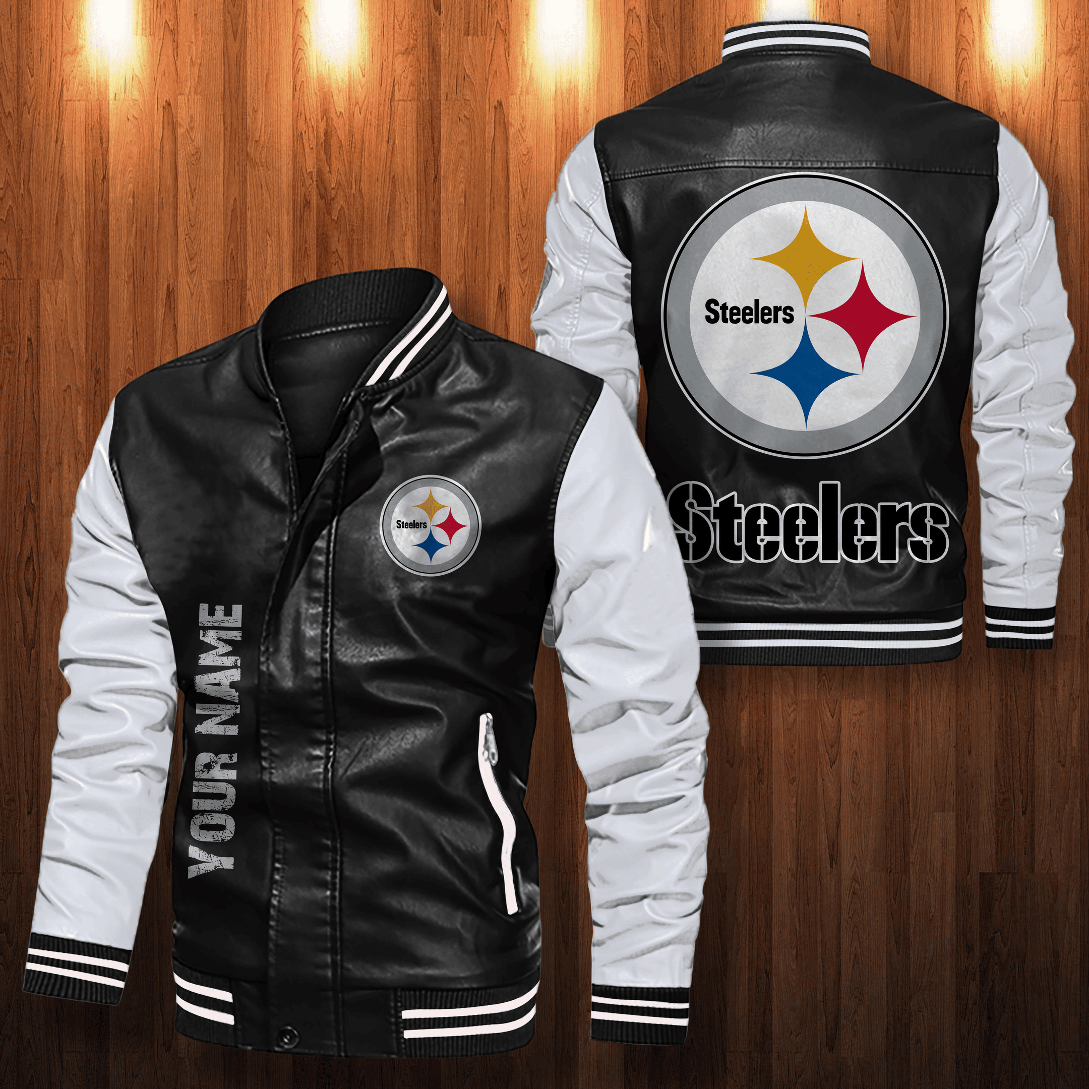 Pittsburgh Steelers Leather Varsity Jacket