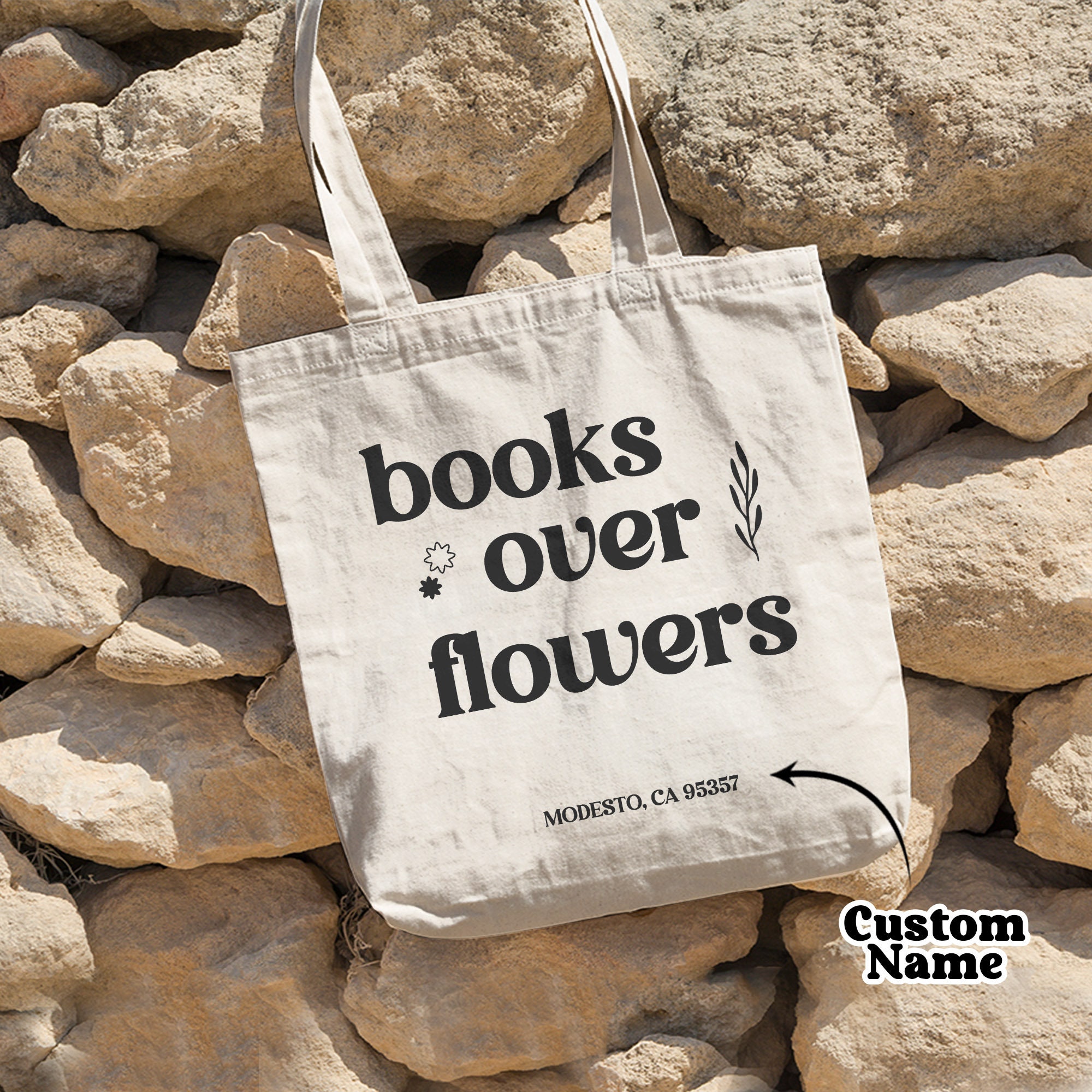 Books Over Flowers Tote Bag, Sarcastic Introvert Tote Bag, Bookworm Tote Bag, Shopping Eco Bag, Literary Canvas Tote Bag, Shoulder Bag Gift