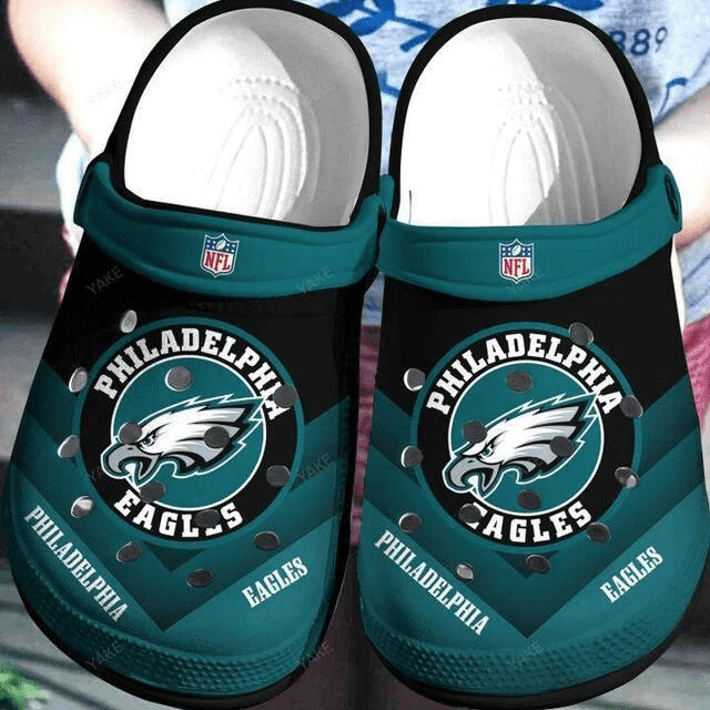 Philadelphia Eagles On Dark Green Crocss Clog Comfortable Shoes Ver216