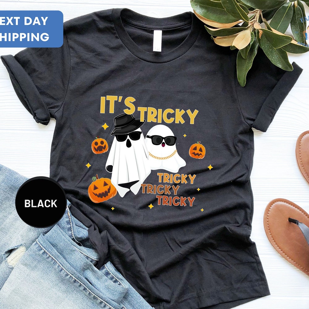 It's Tricky Tricky Tricky Halloween Shirt, Retro Ghost Halloween Shirt, 90s Nostalgia Halloween, Funny Halloween Ghost Dress Your Best With OnlyClothing