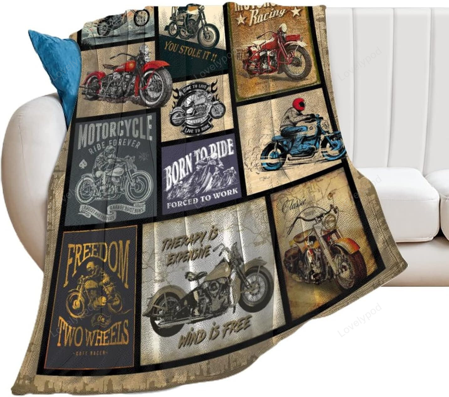 Motorcycle Blanket Gifts For Men And Women Throw Blanket, Bedding For Kids And Adults