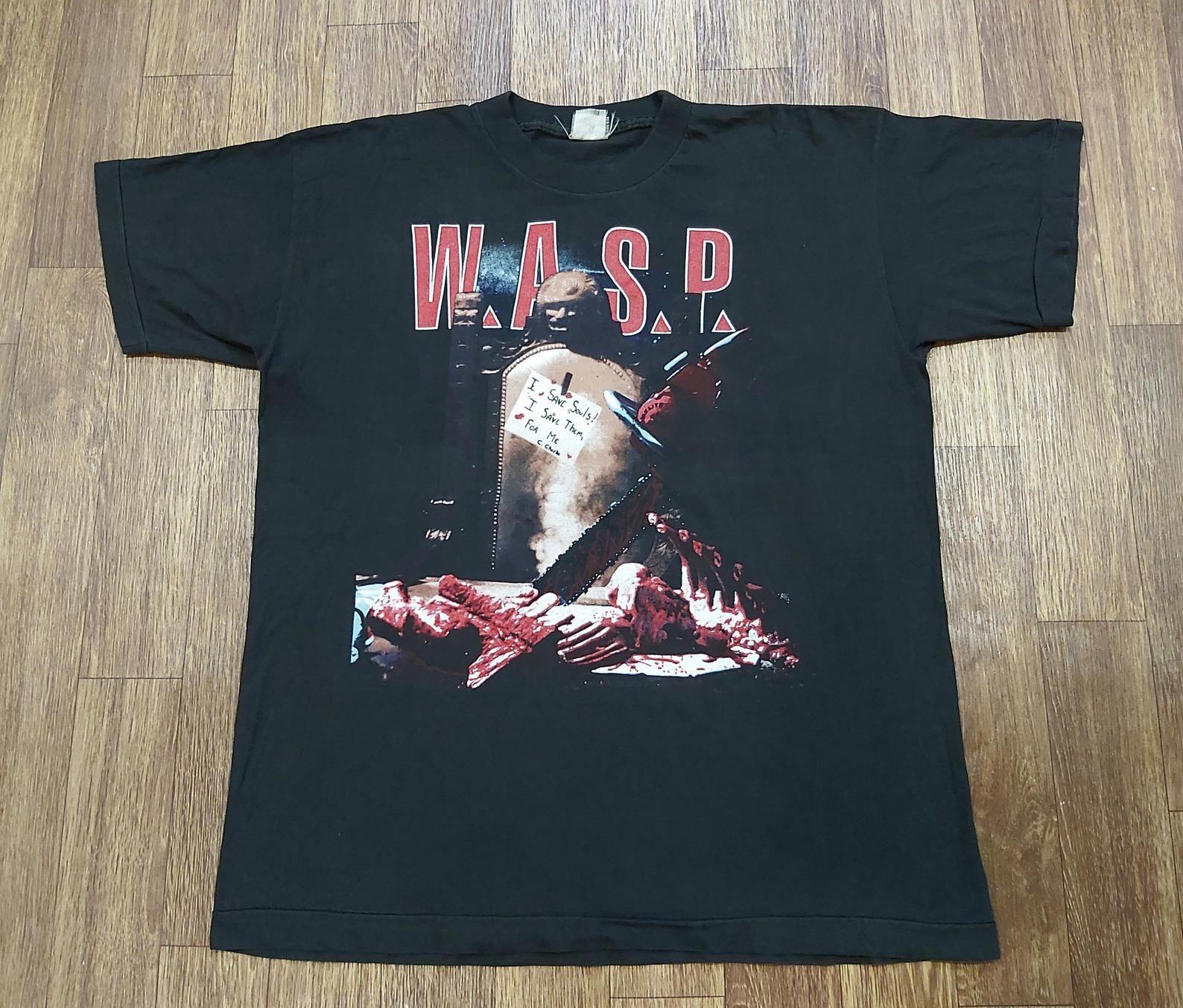 Vintage 1993 Wasp Chainsaw Charlie Promo Tour Concert Very Rare 80S 90S T-Shirt