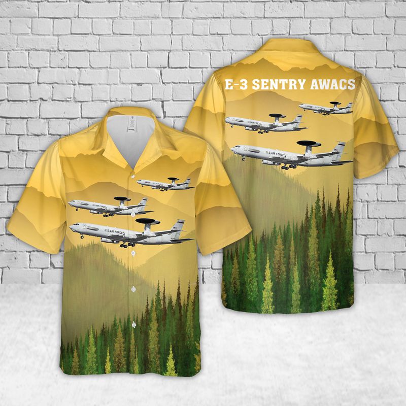 Us Air Force E-3 Sentry Awacs Hawaiian Shirt