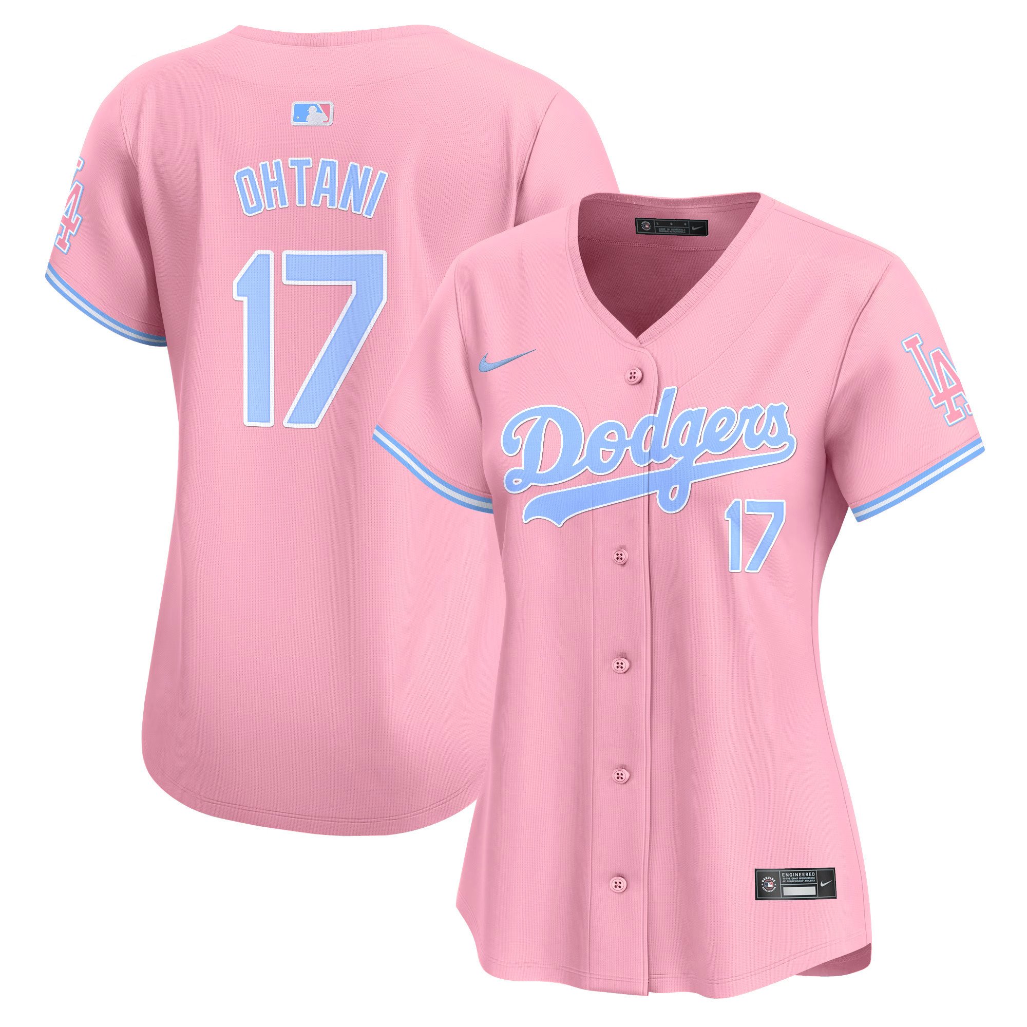 Women’S Dodgers Bubblegum Pink Vapor Premier Limited Jersey – All Stitched