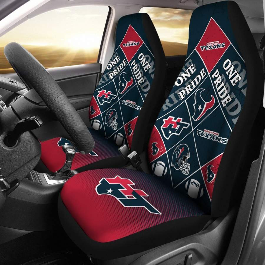 Colorful Pride Flag Houston Texans Car Seat Covers CSC6421