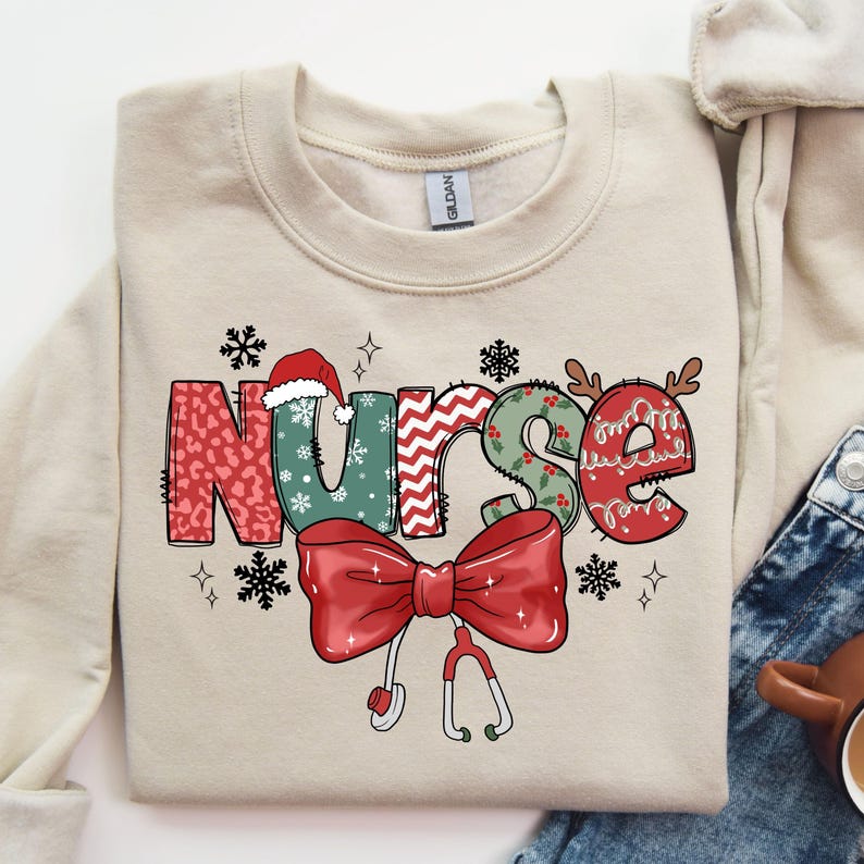 Christmas Nurse Sweatshirt Christmas Nursing Sweater Nurse Life Christmas Shirt School Nurse Christmas Stethoscope Christmas Nurse Crew Teemarvel