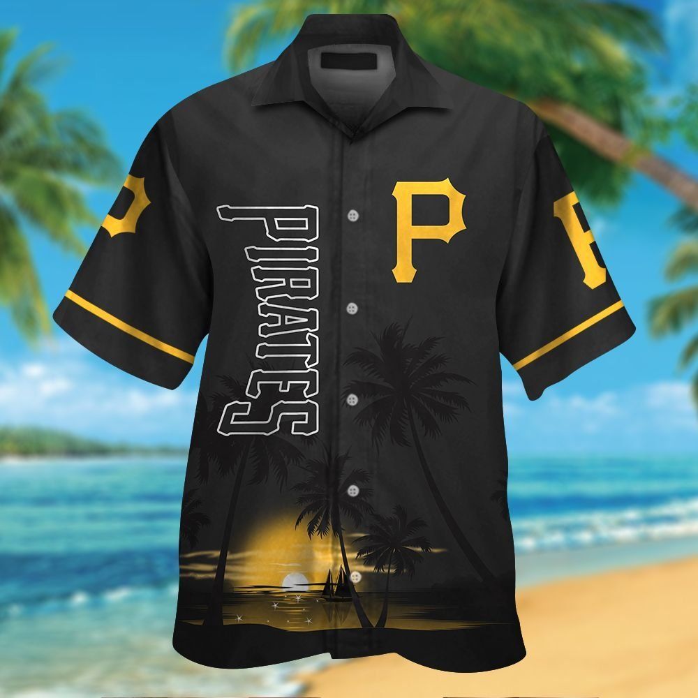 Pittsburg Pirates Short Sleeve Button Up Tropical Hawaiian Shirt Ver02