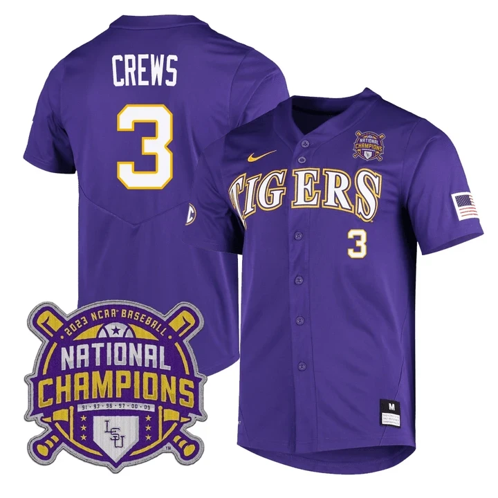 Dylan Crews Lsu Tigers College World Series National Champions Jersey ...