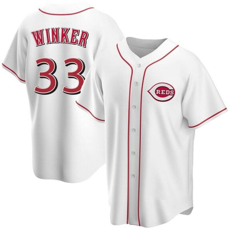 Jesse Winker 33 Cincinnati Reds White All Over Print Baseball Jersey For Fans