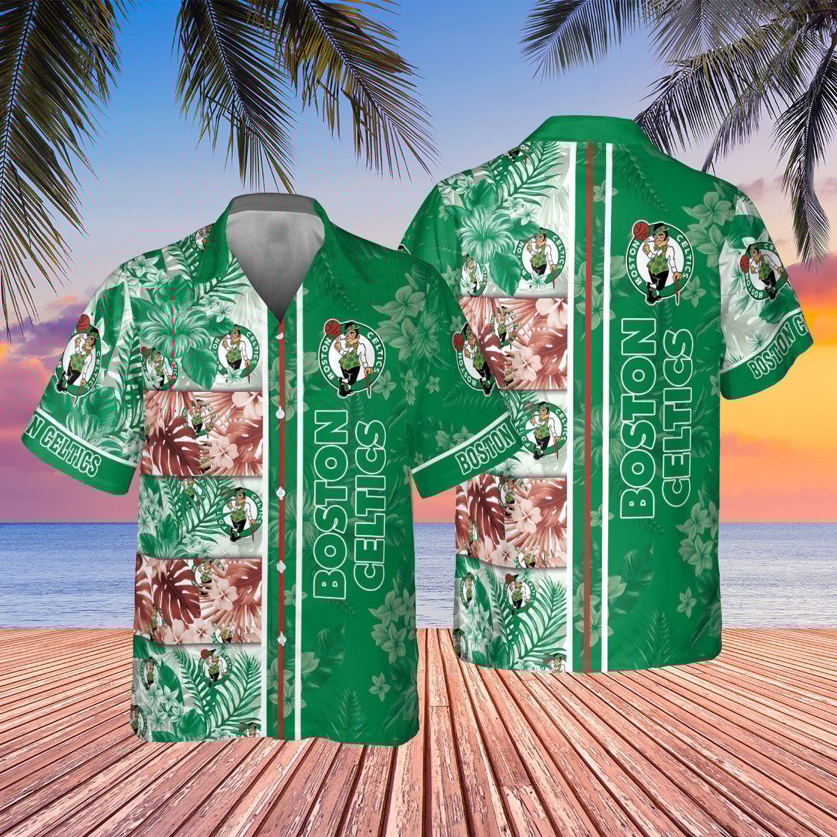 Boston Celtics National National Basketball Association 2023 Hibiscus Pattern Aop Hawaiian Shirt Shfi
